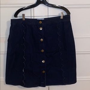 Draper James for Eloquii Scalloped Denim Skirt